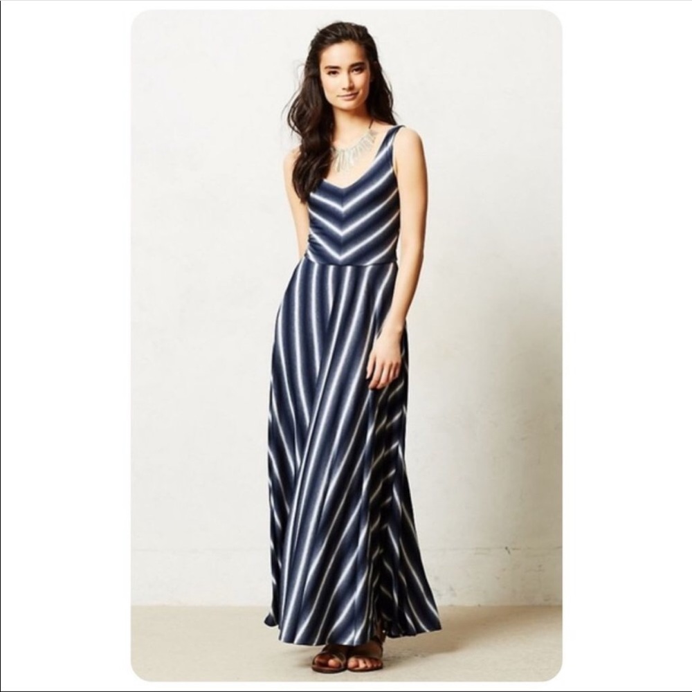 Anthropologie Puella Tasmin Stunning Striped Maxi Dress Medium
